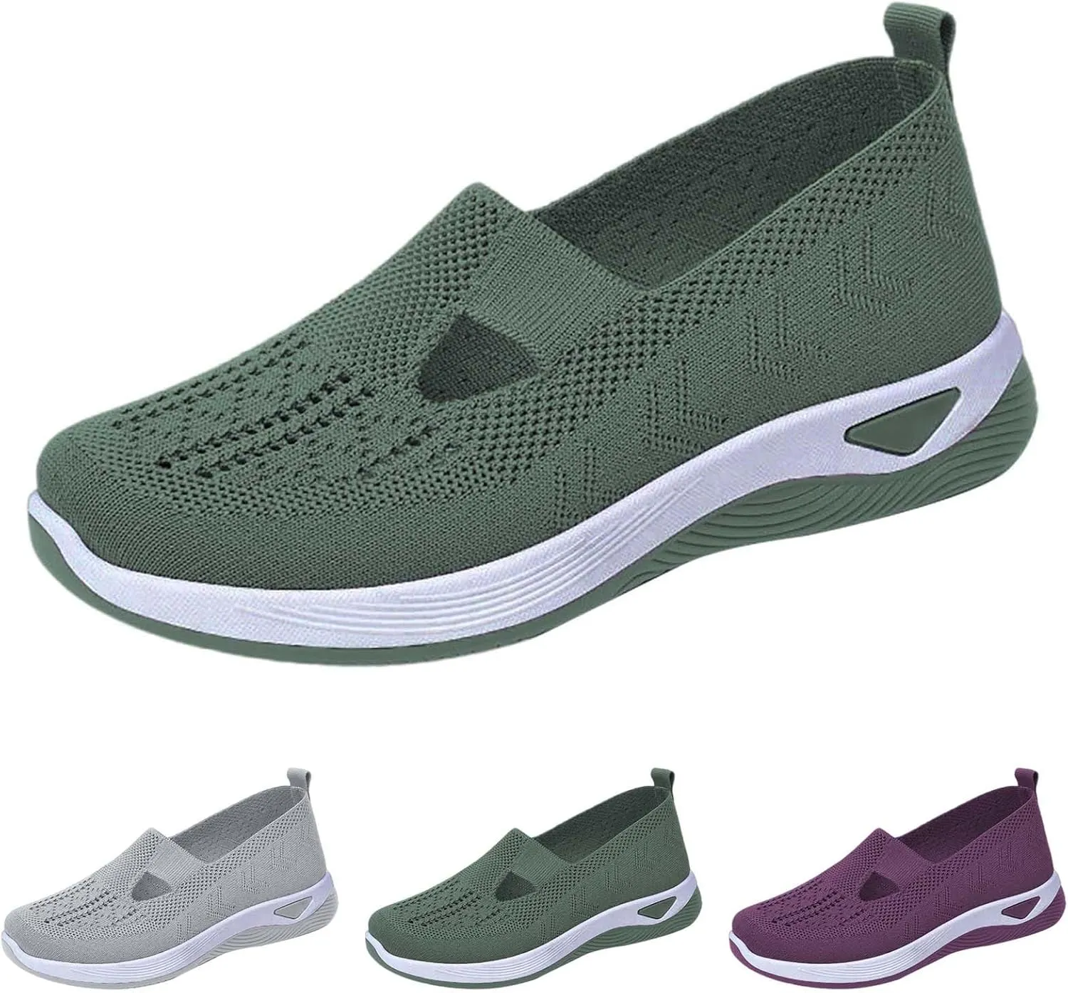 Women's Woven Orthopedic Breathable Soft Shoes Walking Shoes Women Comfortable Brown Casual Shoes Casual Sneakers Slip On Tennis Shoe Loafers Dress Shoe
