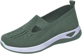 Women's Woven Orthopedic Breathable Soft Shoes Walking Shoes Women Comfortable Brown Casual Shoes Casual Sneakers Slip On Tennis Shoe Loafers Dress Shoe