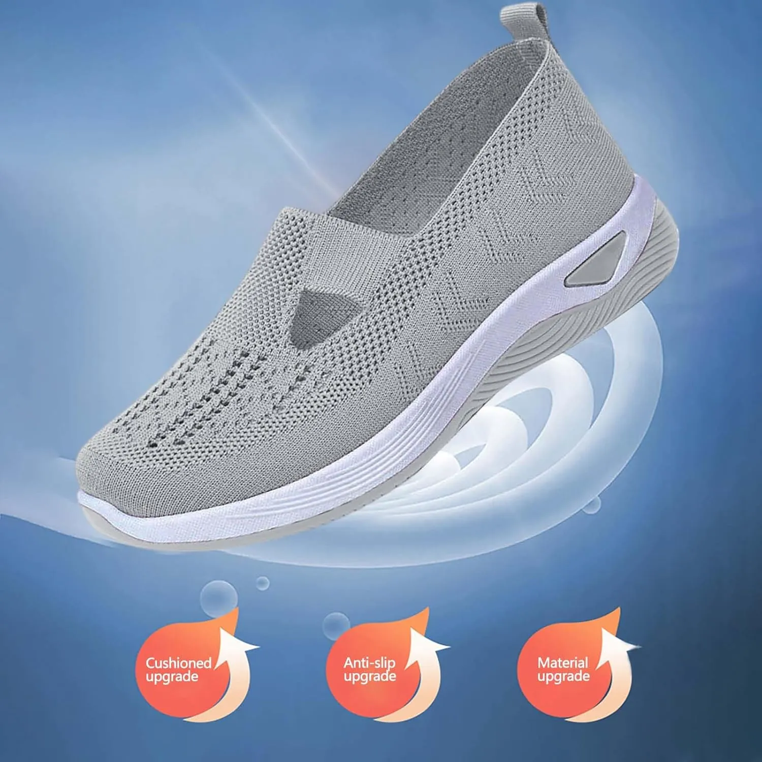 Women's Woven Orthopedic Breathable Soft Shoes Walking Shoes Women Comfortable Brown Casual Shoes Casual Sneakers Slip On Tennis Shoe Loafers Dress Shoe
