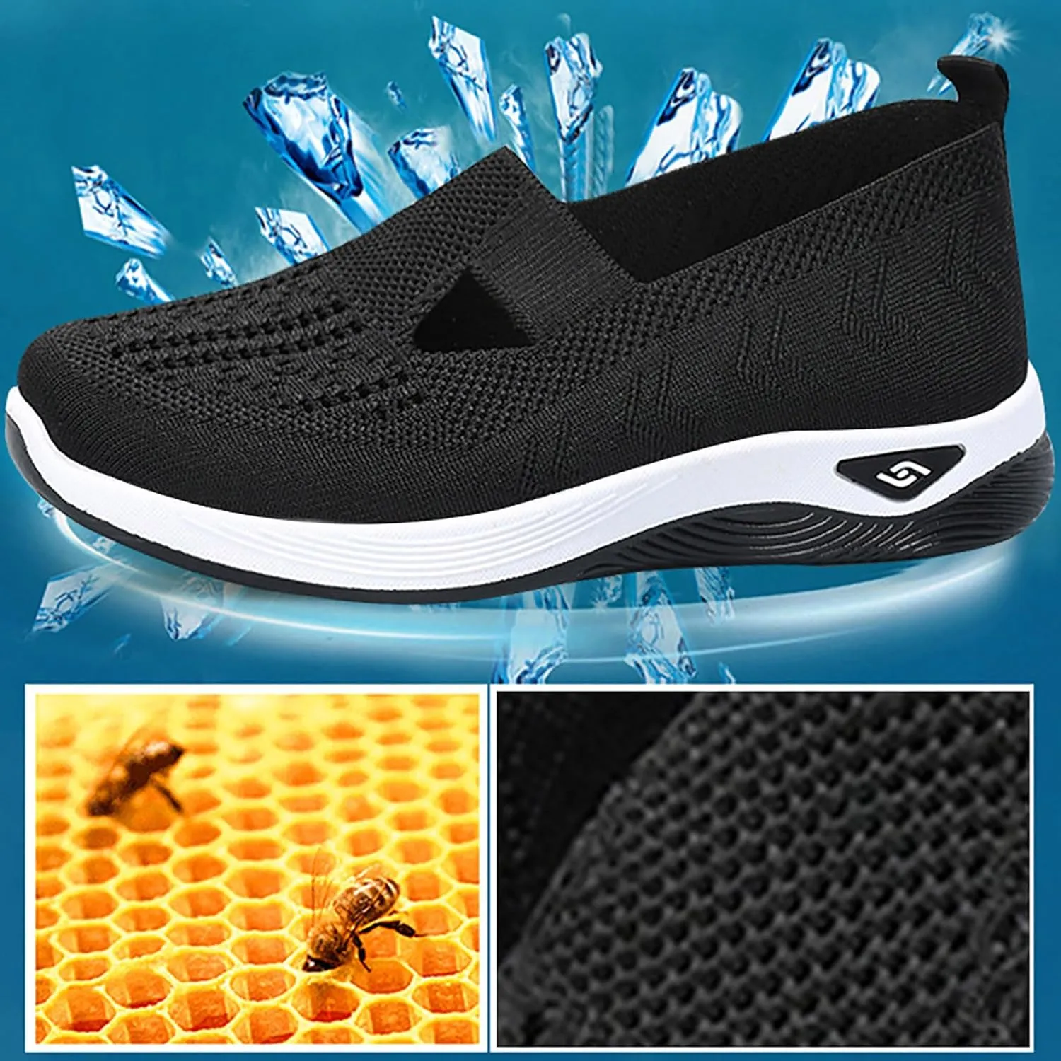 Women's Woven Orthopedic Breathable Soft Shoes Walking Shoes Women Comfortable Brown Casual Shoes Casual Sneakers Slip On Tennis Shoe Loafers Dress Shoe