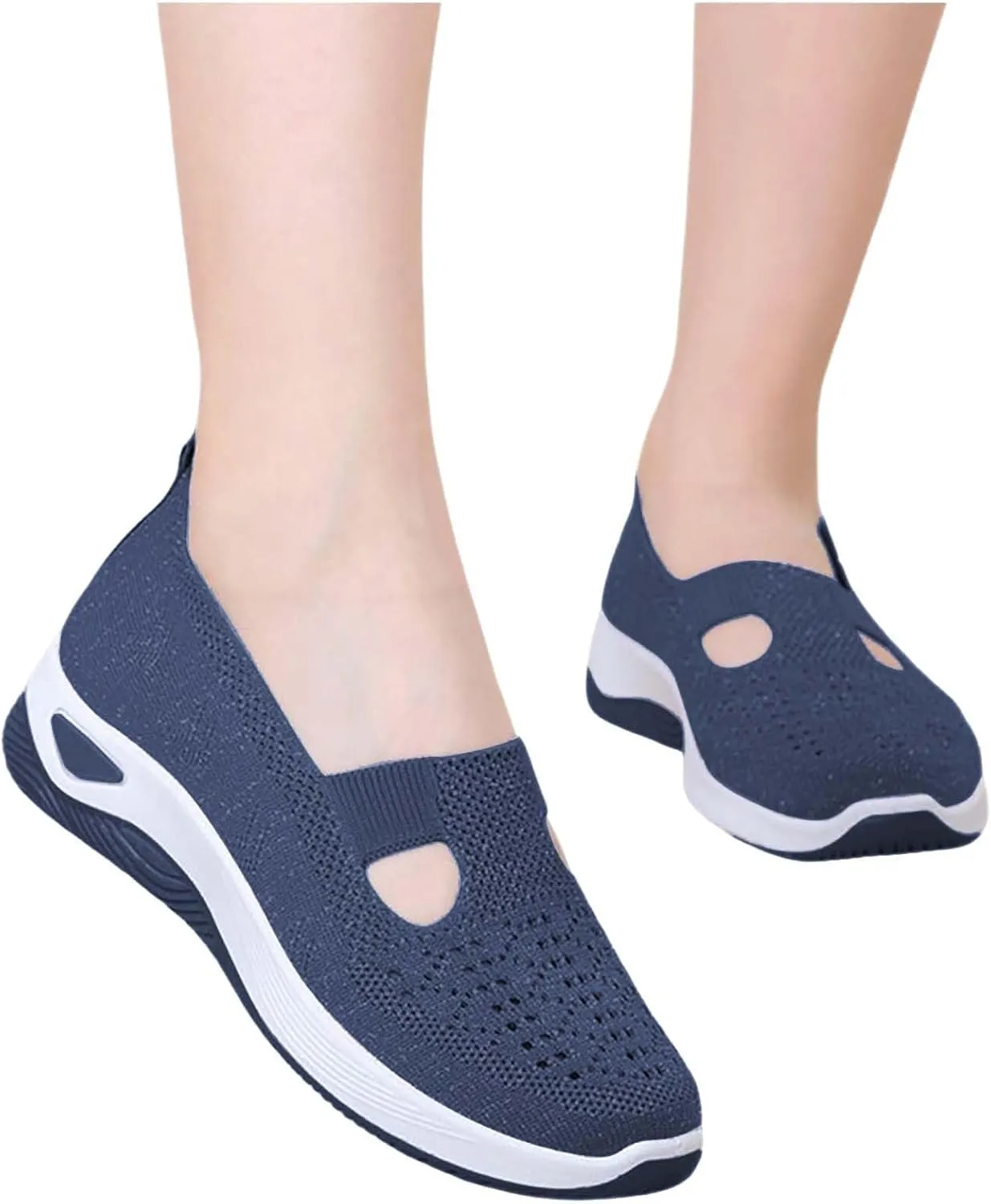Women's Woven Orthopedic Breathable Soft Sole Walking Shoes Women Sports Shoes Dressy Casual Women's Fashion Sneakers Red Tennis Shoe Loafers Dress Shoe