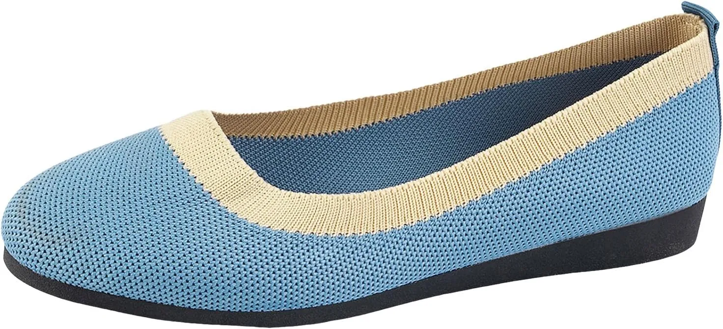 Work Flats Shoes Pointed Toe Women Flat Shoes Slip On Comfortable Walking Ballerina Cute Ballet Ladies Portable Low Wedge Loafers Ballet Flats Comfortable