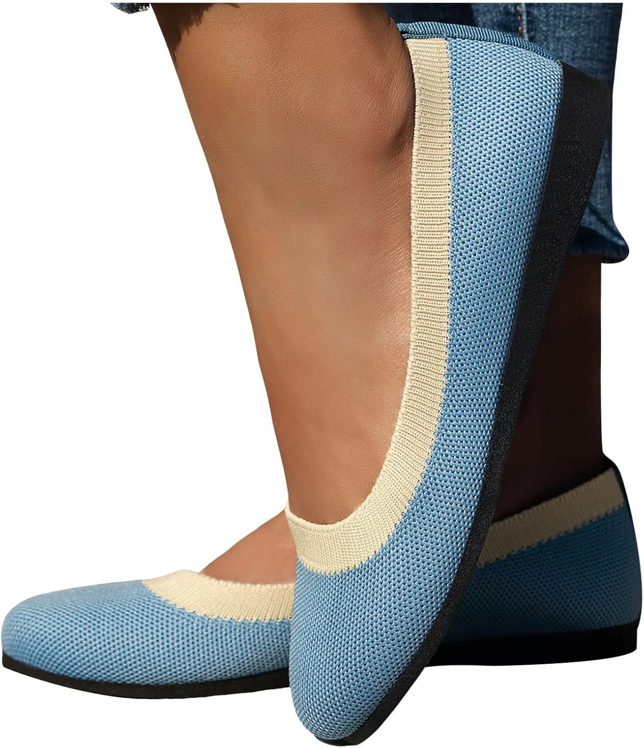 Work Flats Shoes Pointed Toe Women Flat Shoes Slip On Comfortable Walking Ballerina Cute Ballet Ladies Portable Low Wedge Loafers Ballet Flats Comfortable