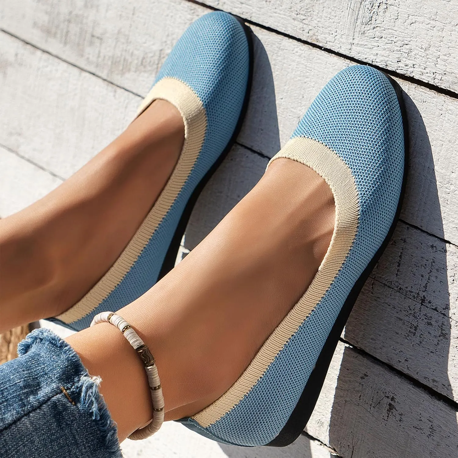 Work Flats Shoes Pointed Toe Women Flat Shoes Slip On Comfortable Walking Ballerina Cute Ballet Ladies Portable Low Wedge Loafers Ballet Flats Comfortable