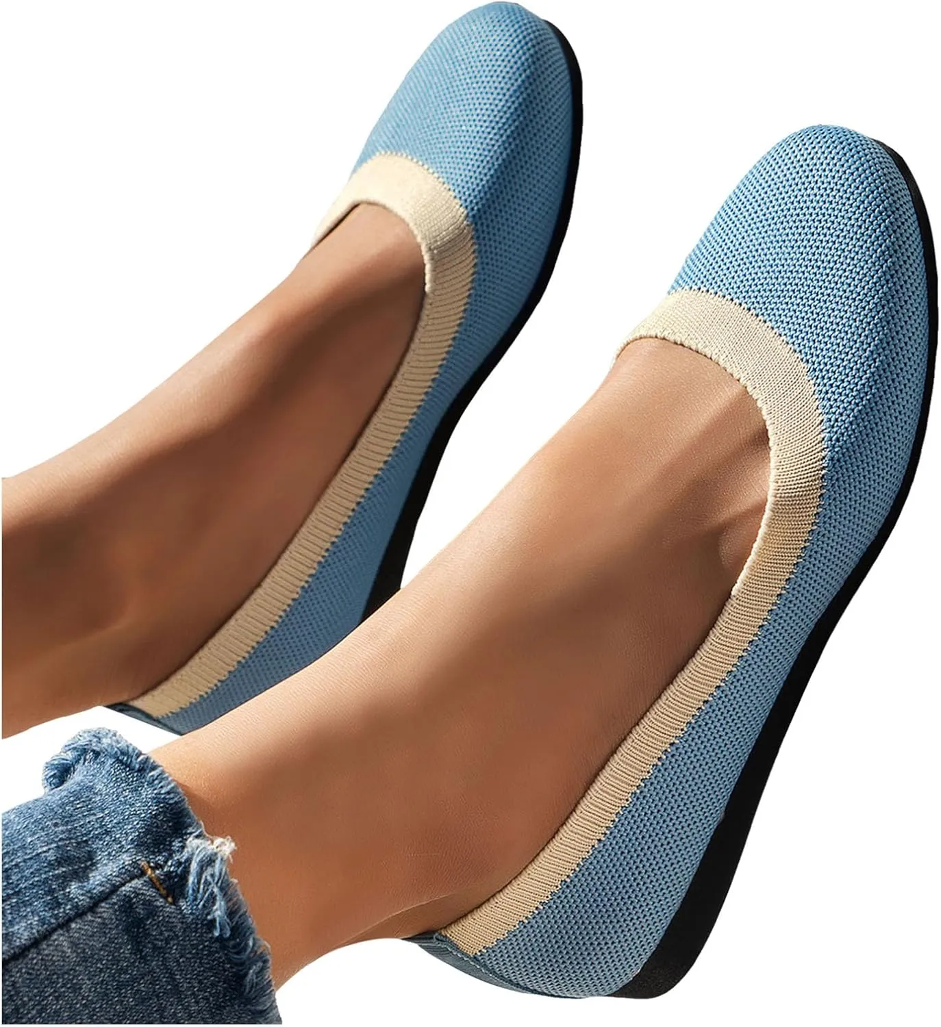Work Flats Shoes Pointed Toe Women Flat Shoes Slip On Comfortable Walking Ballerina Cute Ballet Ladies Portable Low Wedge Loafers Ballet Flats Comfortable