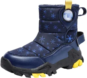 Wterproof Kids Snow Boots Girls Boys Toddlers Fleece Lined Snow Boots For Boys Insulated Non Slip Mid Calf Boots
