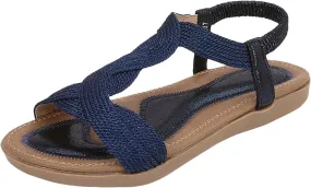 Yoga Mat Comfortable Flat Sandal for Women Dressy Shoes with Hook & Loop Strap Fashion Bow Flats for Women