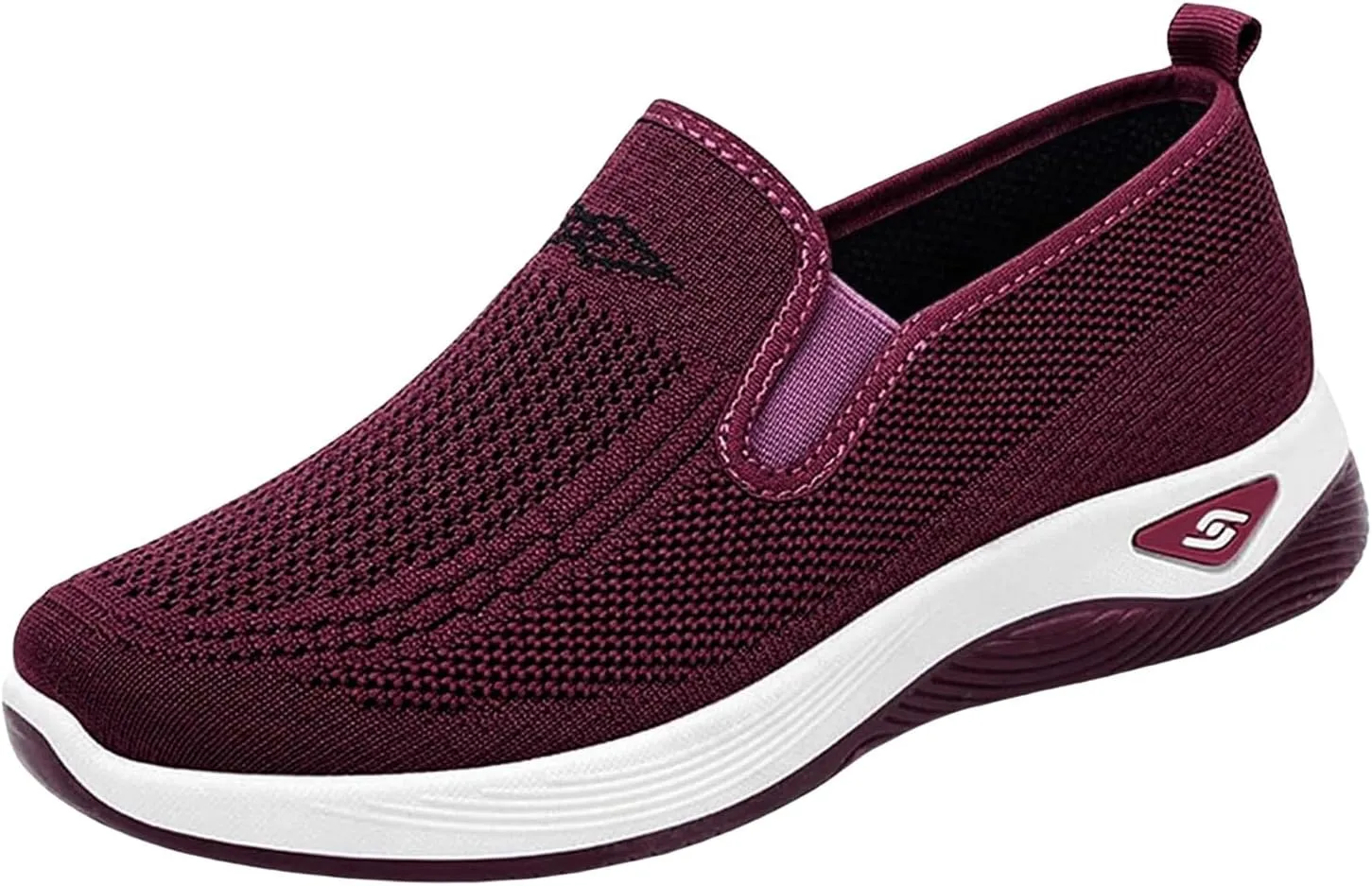 ZWRXW Women's Woven Orthopedic Shoes Diabetic Arch Support Slip On Walking Shoes Mesh Up Running Going Out Flat Sneaker Comfortable Lightweight Breathable Soft Shoe Healthy Footwear